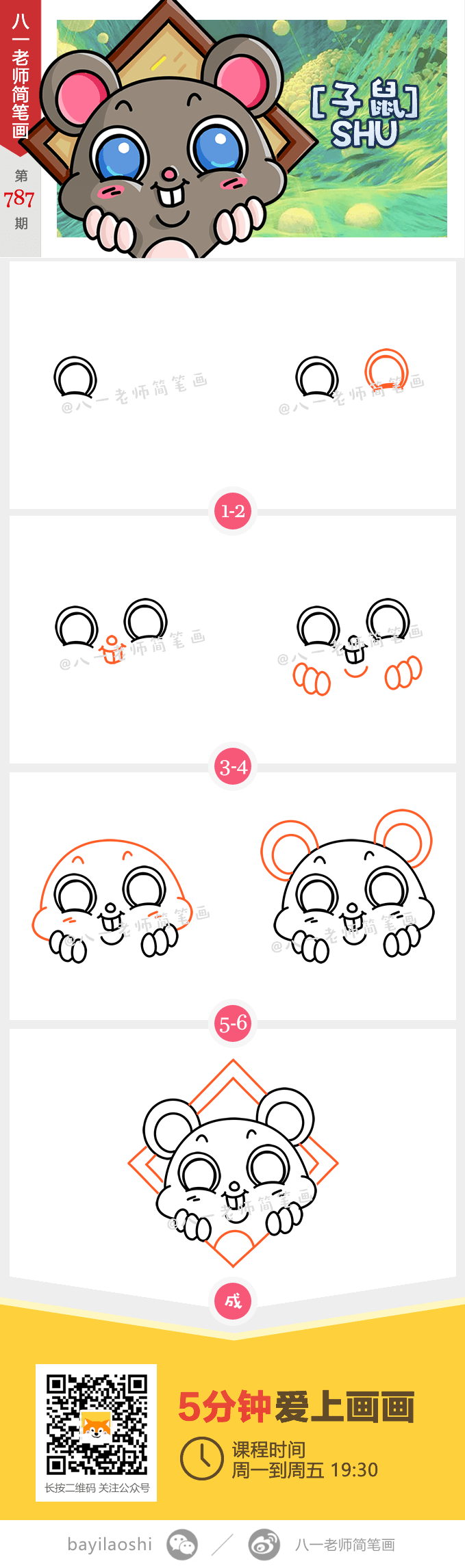 十二生肖简笔画 子鼠