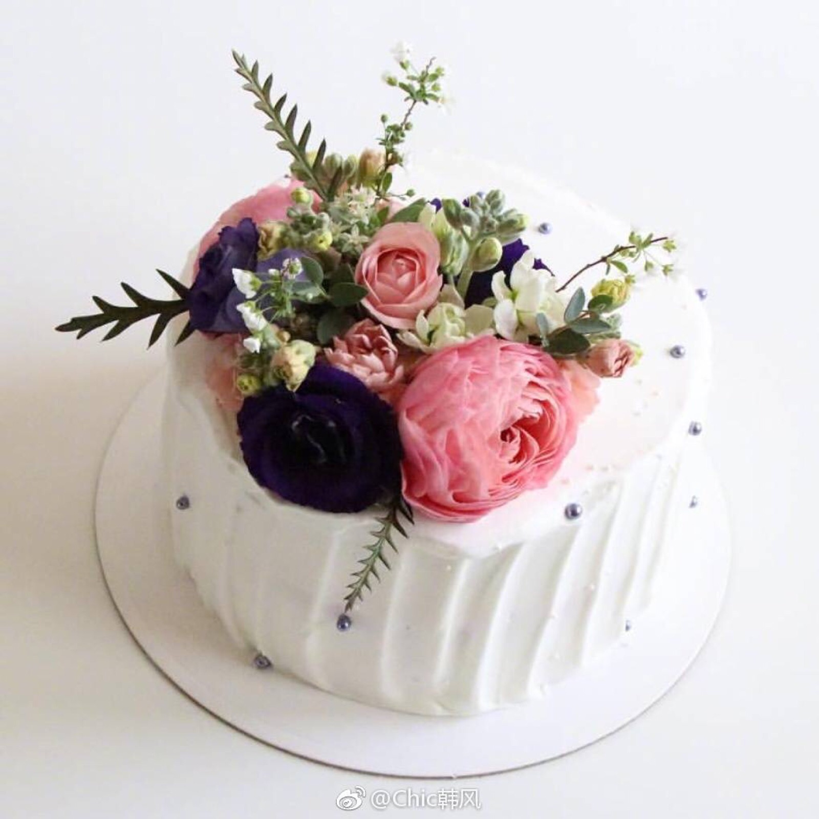 生日想收到一个高颜值的花朵蛋糕