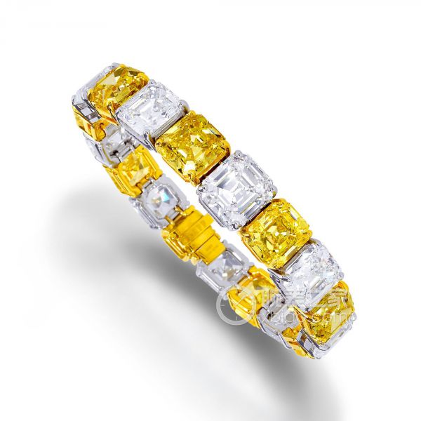 格拉夫(graff)黄钻手镯,钻石共重83.29克拉