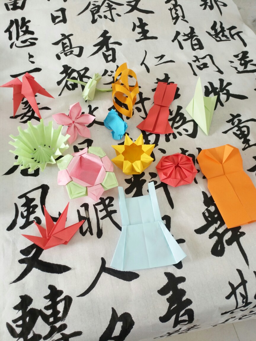 折纸配书法