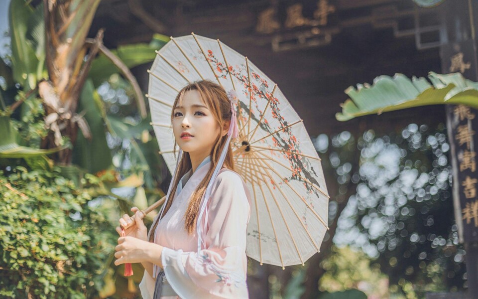 油纸伞/竹笛/汉服/古装少女