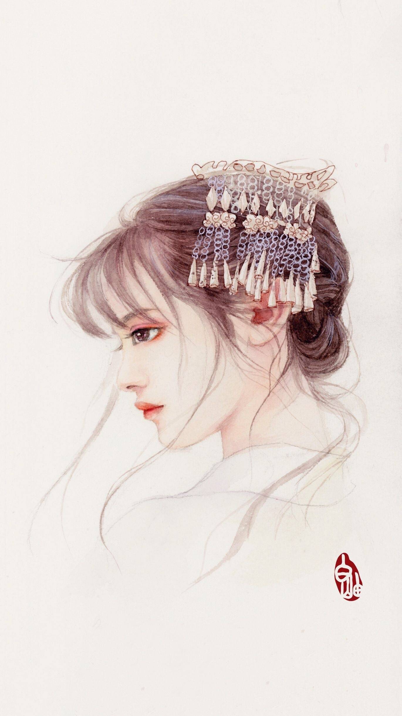 古风美女 手绘