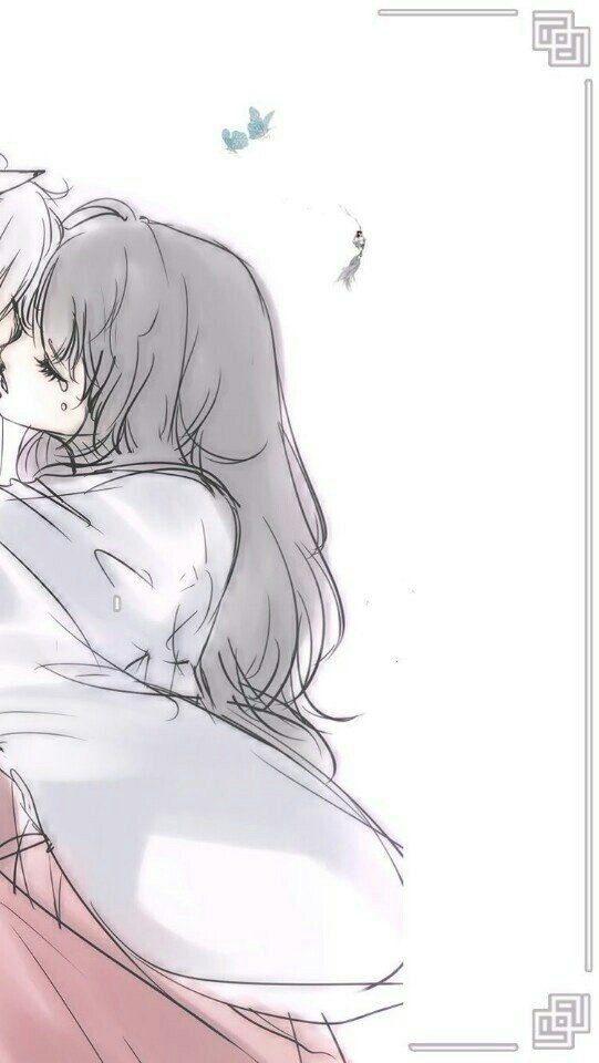 亲吻kiss 甜蜜 伤心 怀抱 古风 不舍 妖与人类 二次元动漫墙纸情侣