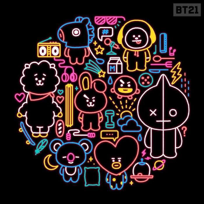 bt21 van koya rj shooky mang chimmy tata cooky