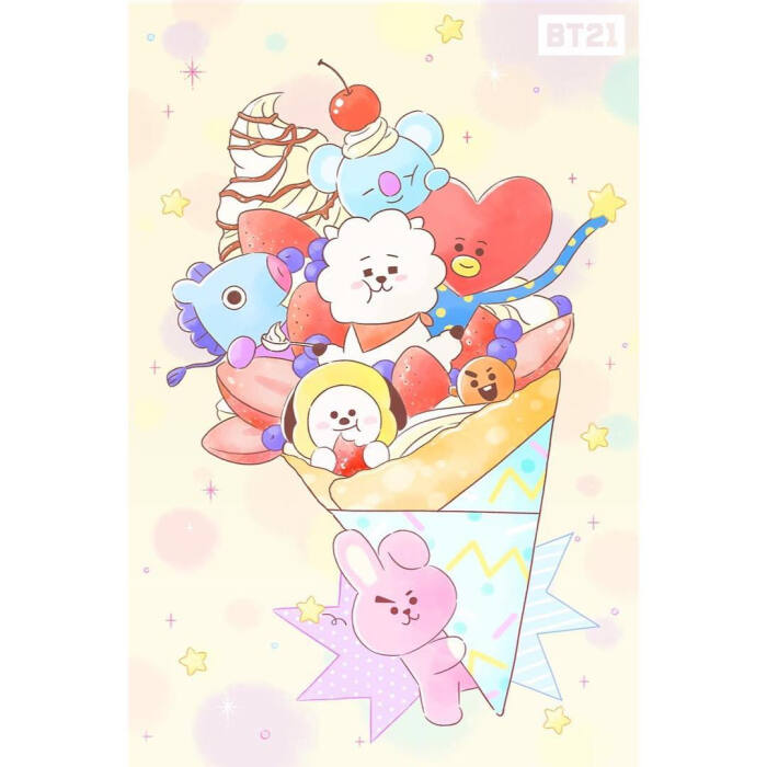 bt21 van koya rj shooky mang chimmy tata cooky