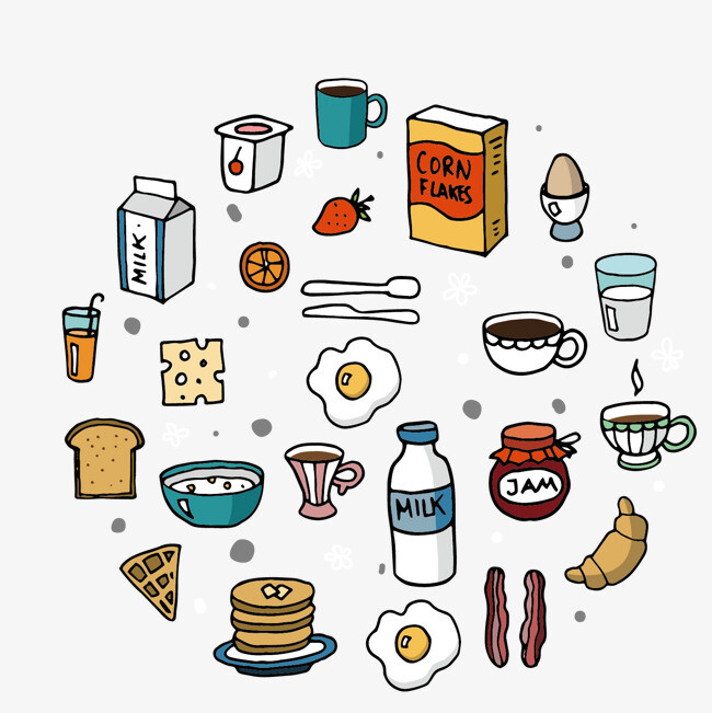 创意手绘食物手账素材图片免费下载_高清p图片
