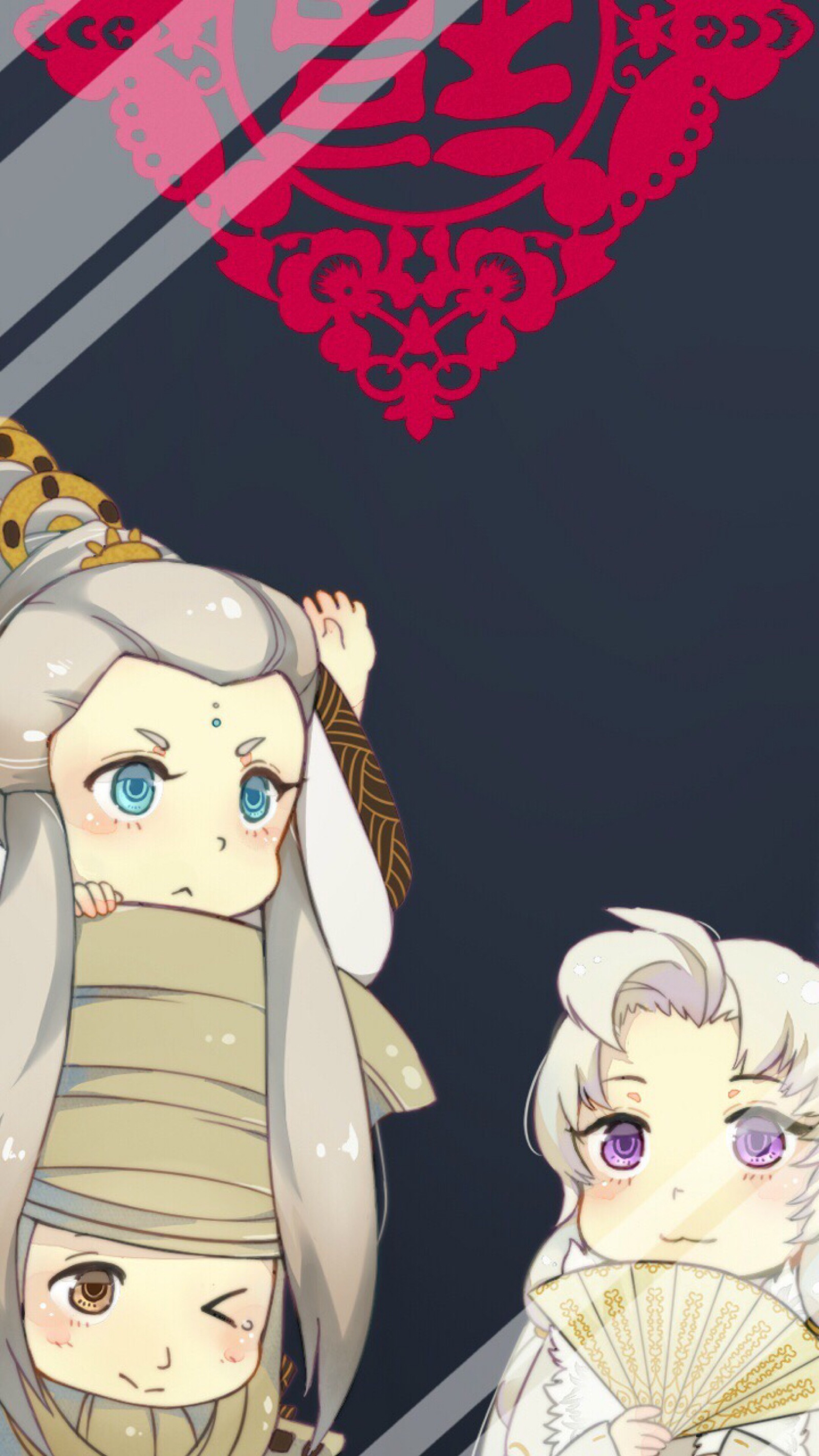 意琦行,一留衣,绮罗生 手机壁纸 q版