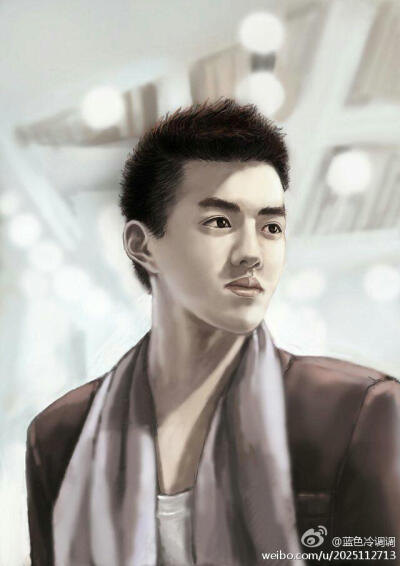 吴亦凡 kris 明星壁纸 男神帅哥 手绘漫画 素描卡通 人物头像 插画