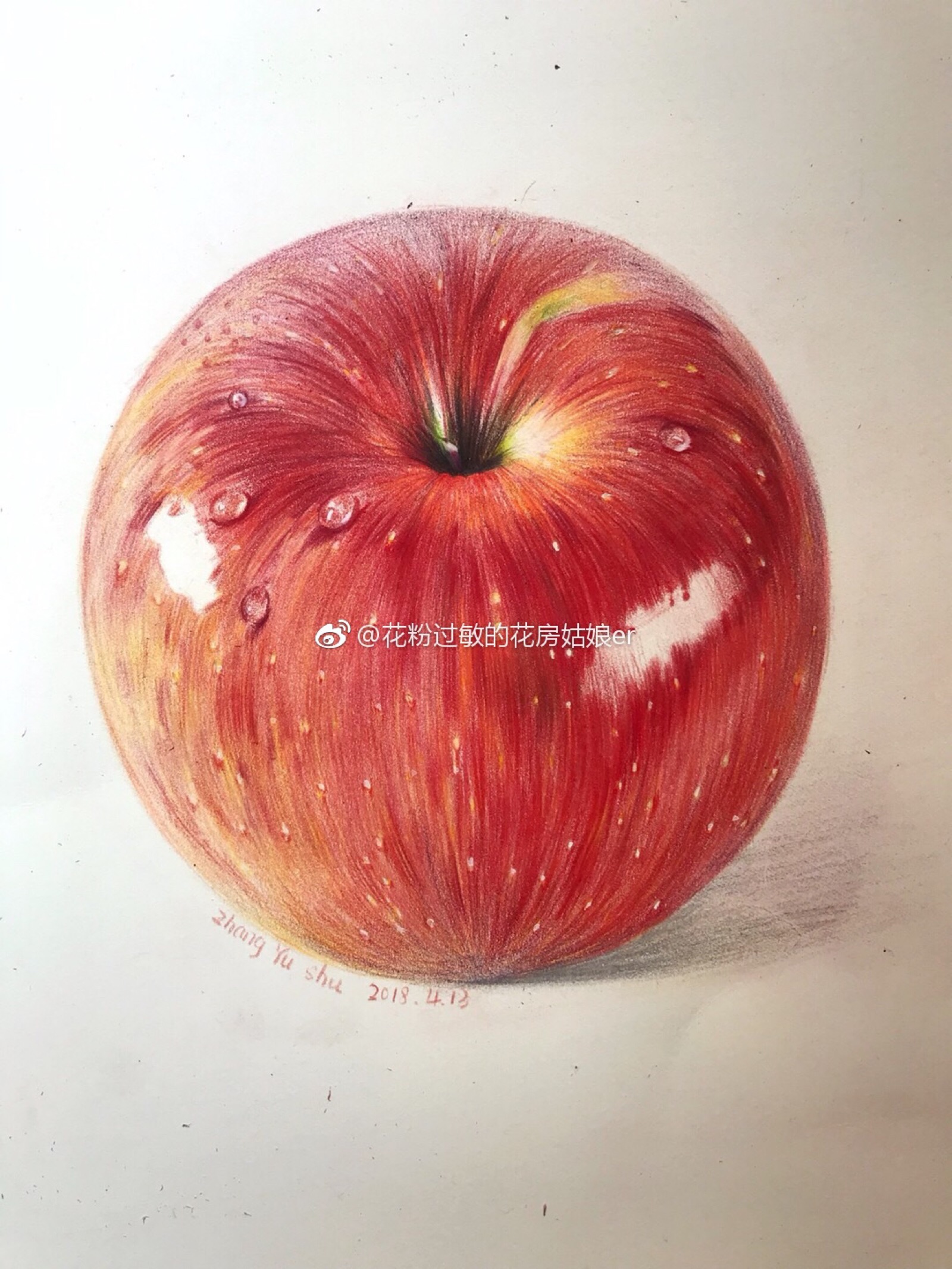 苹果 彩铅 3d