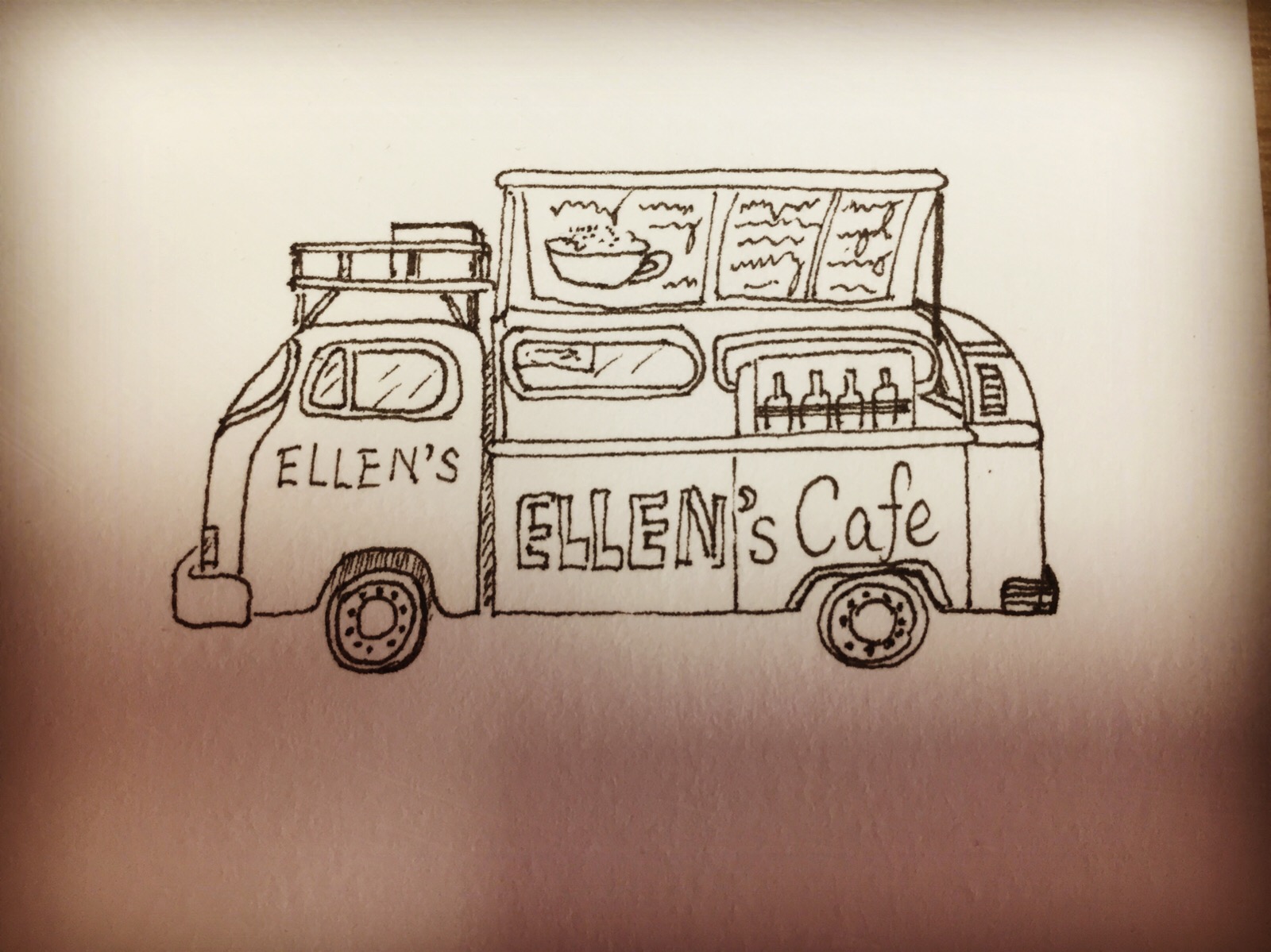 咖啡车简笔画图片
