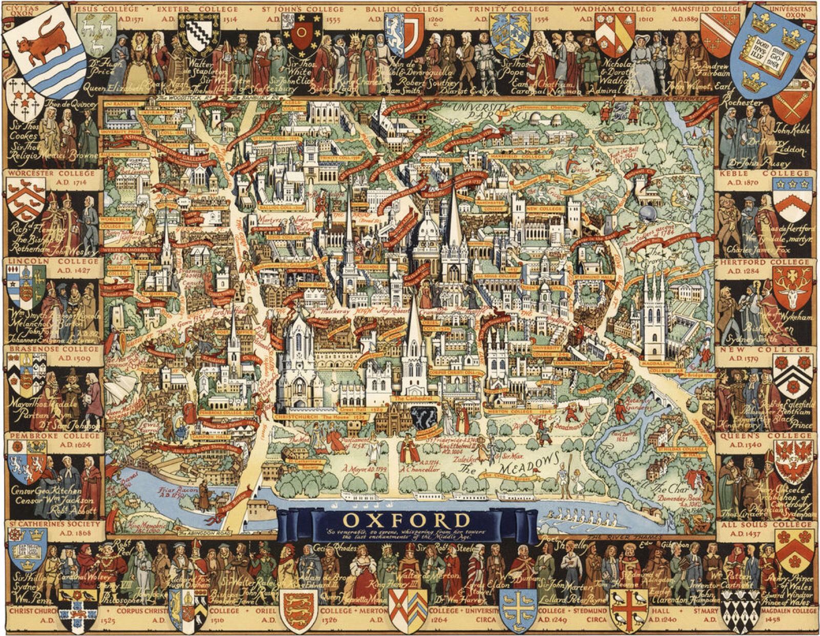 oxford map 牛津旧地图 手绘地图 老地图