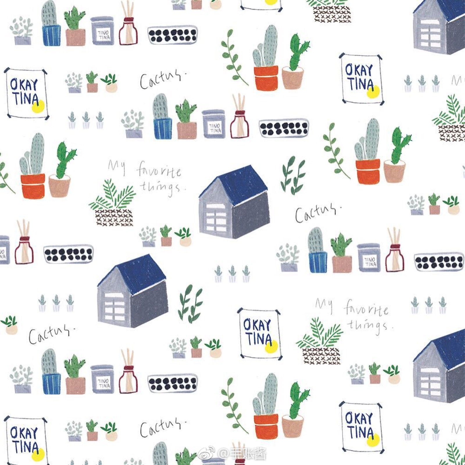 简约插画彩绘素材