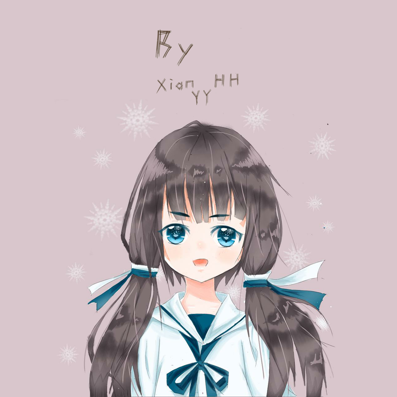 画风形成中~(二次元 小清新 少女 卡通 可爱 头像)你眼中似有星辰