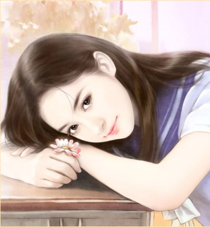 现代美女手绘