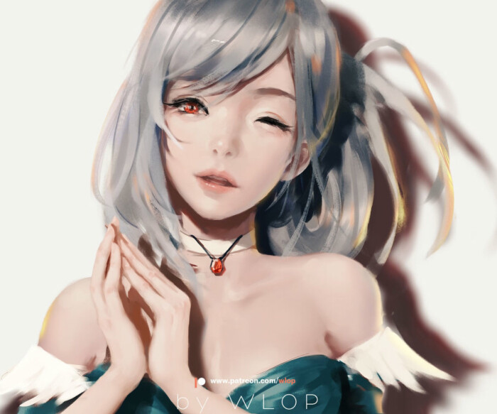 【画师:wlop】【人物】【cg】【手绘】【插画】【少女】【参考】【无