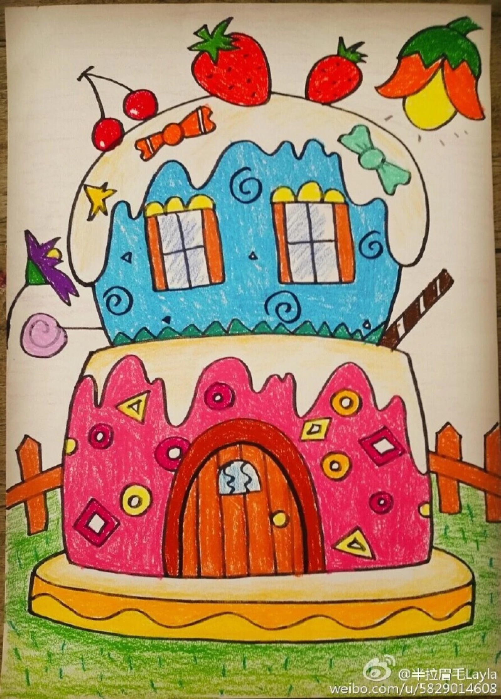 创意儿童画,粘贴画,水彩画,多元素画,重彩