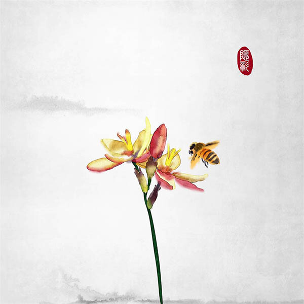 意境古典禅意24节气古风水墨画中式中国风古风插画