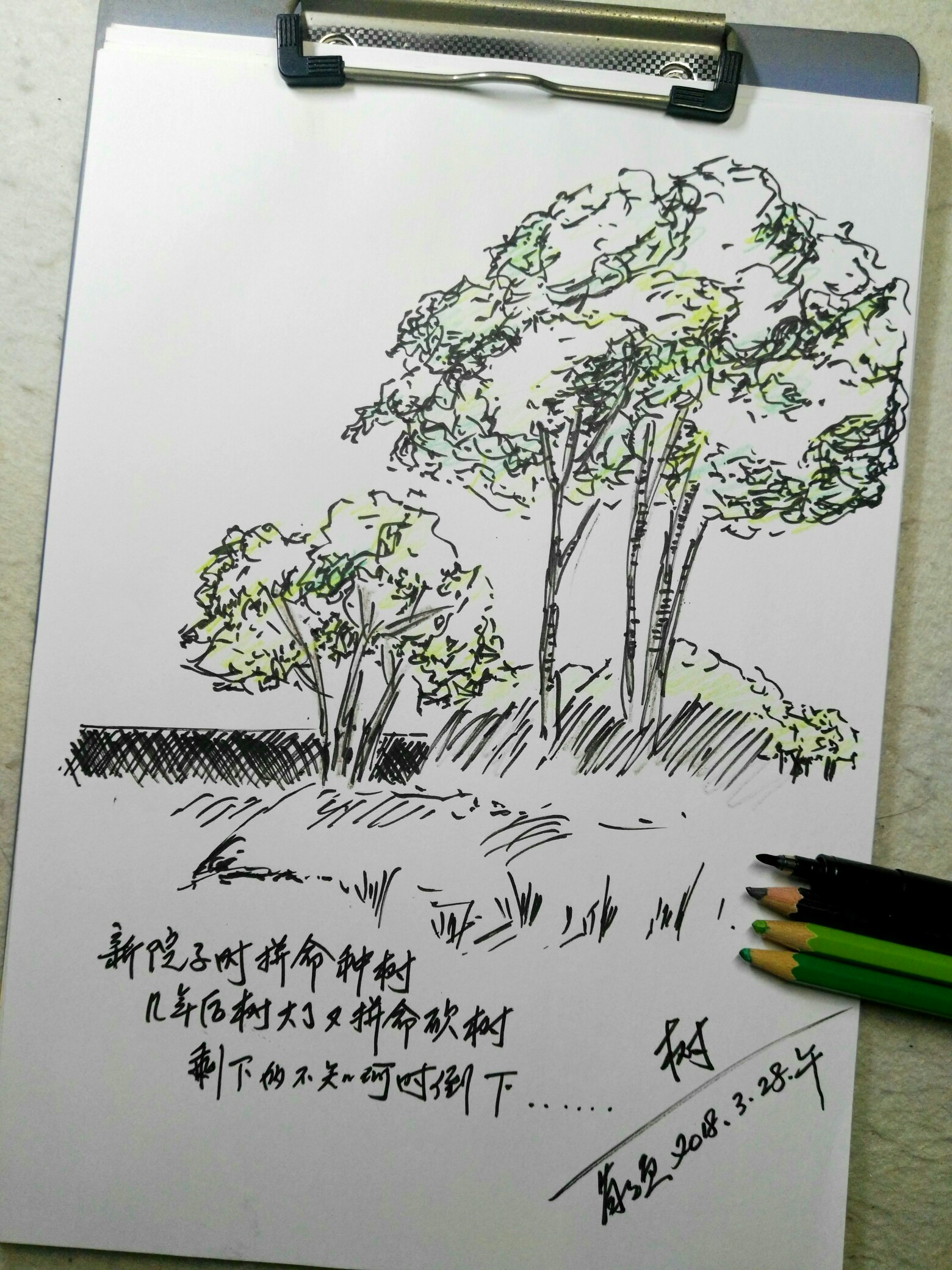 《硬笔画》