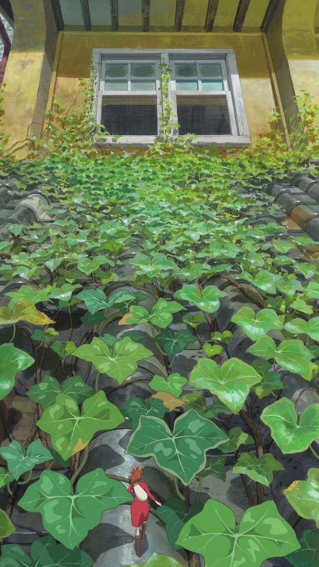 宫崎骏 爱丢东西的小人 风景图 小清新 素材 插画 背景图 锁屏壁纸