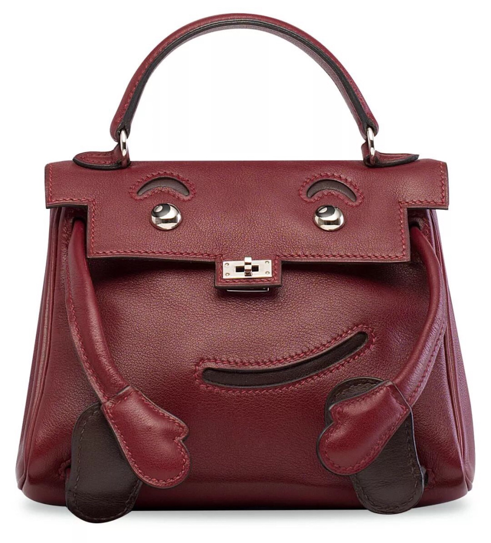 限量版枣红色gulliver小牛皮quelle idole包附钯金配件爱马仕 2000