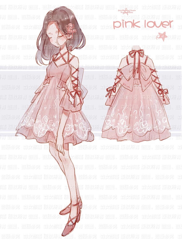 森女部落设计图 手账少女素材