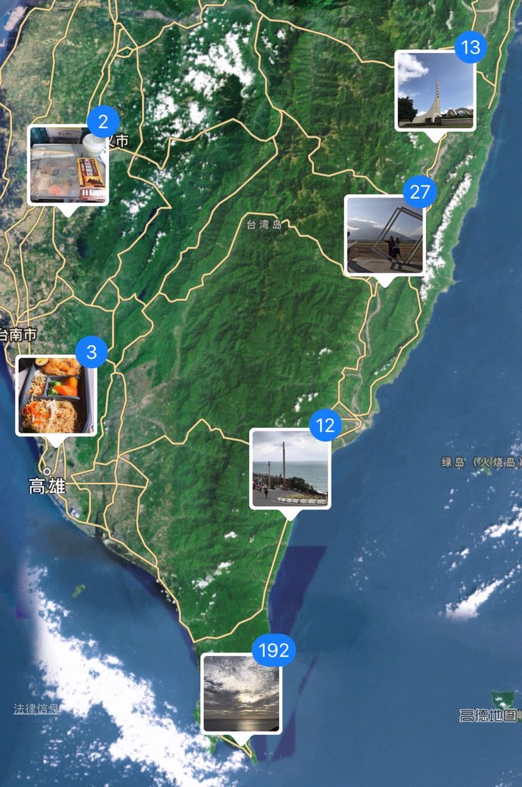 台湾环岛游地图