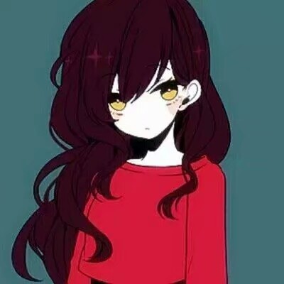 二次元 少女 褐发 金瞳 红色毛衣 头像