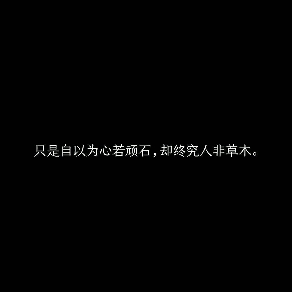 只是自以为心若顽石,却终究人非草木.