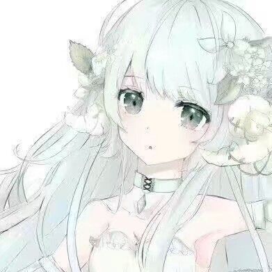 二次元 少女 头像 浅蓝长发 绿瞳 清新 绿色系