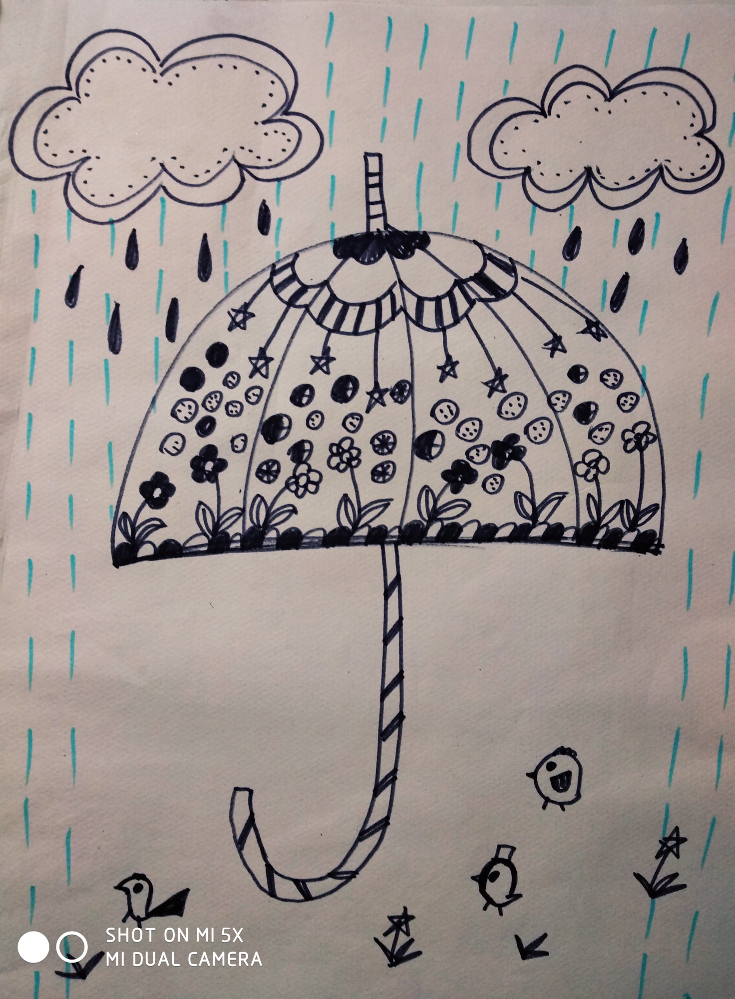 雨伞速写图片