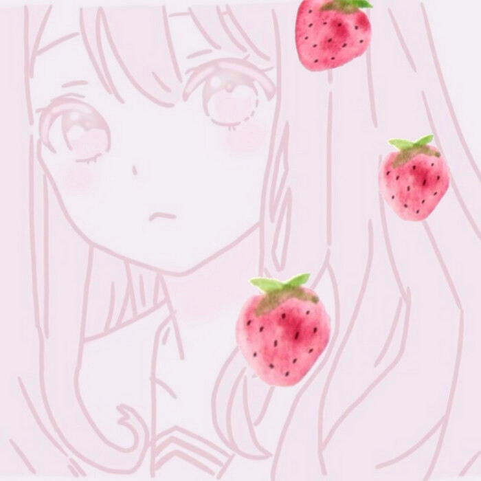 网红草莓女生头像动漫图片