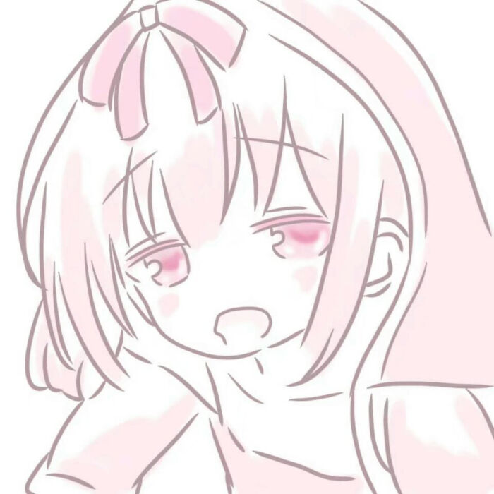 by杉杉 软妹 头像 可爱 手绘 粉 自描 少女 骚