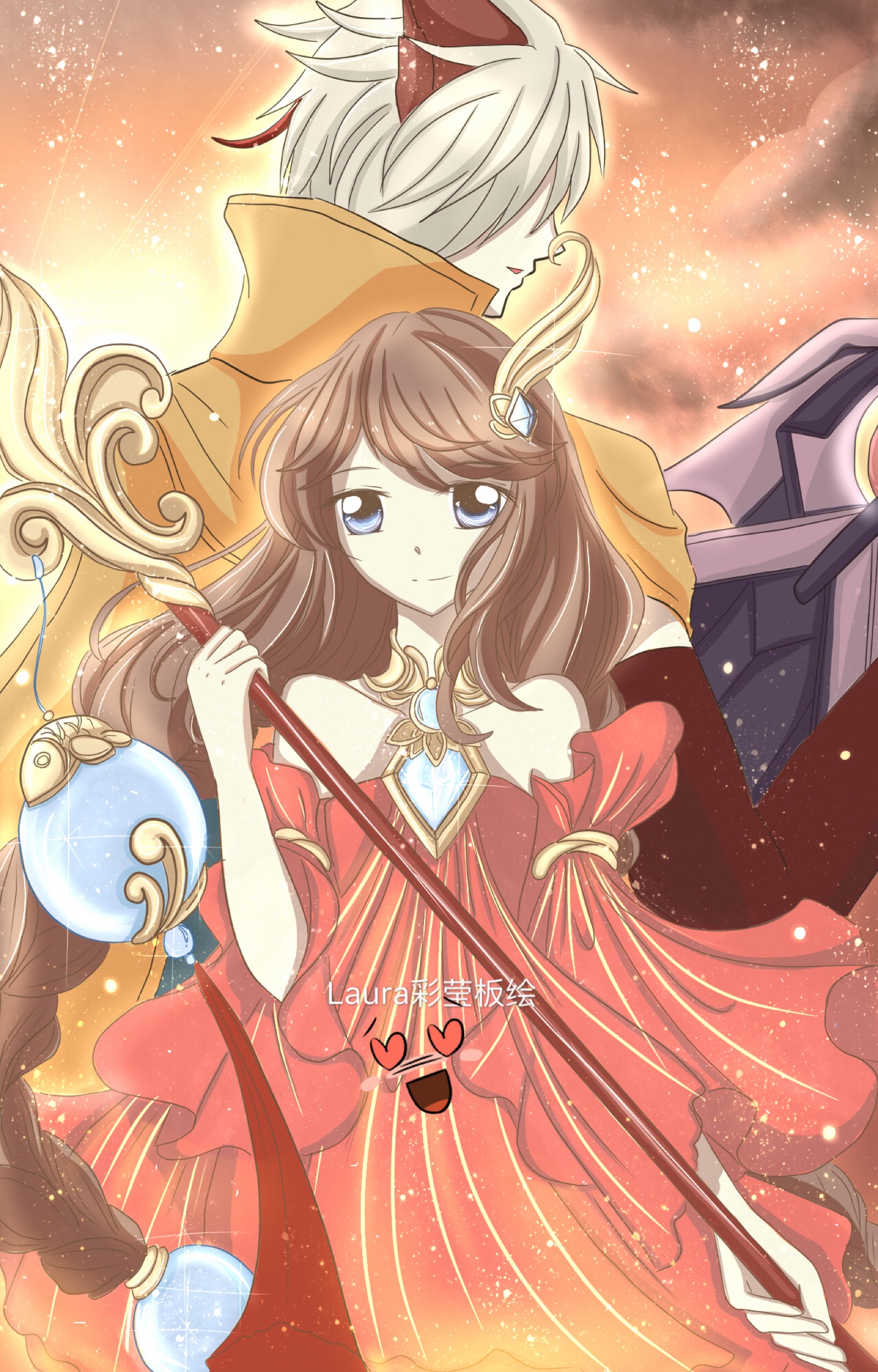 百里守约 大乔 自己板绘一张乔约~新人请多多指教