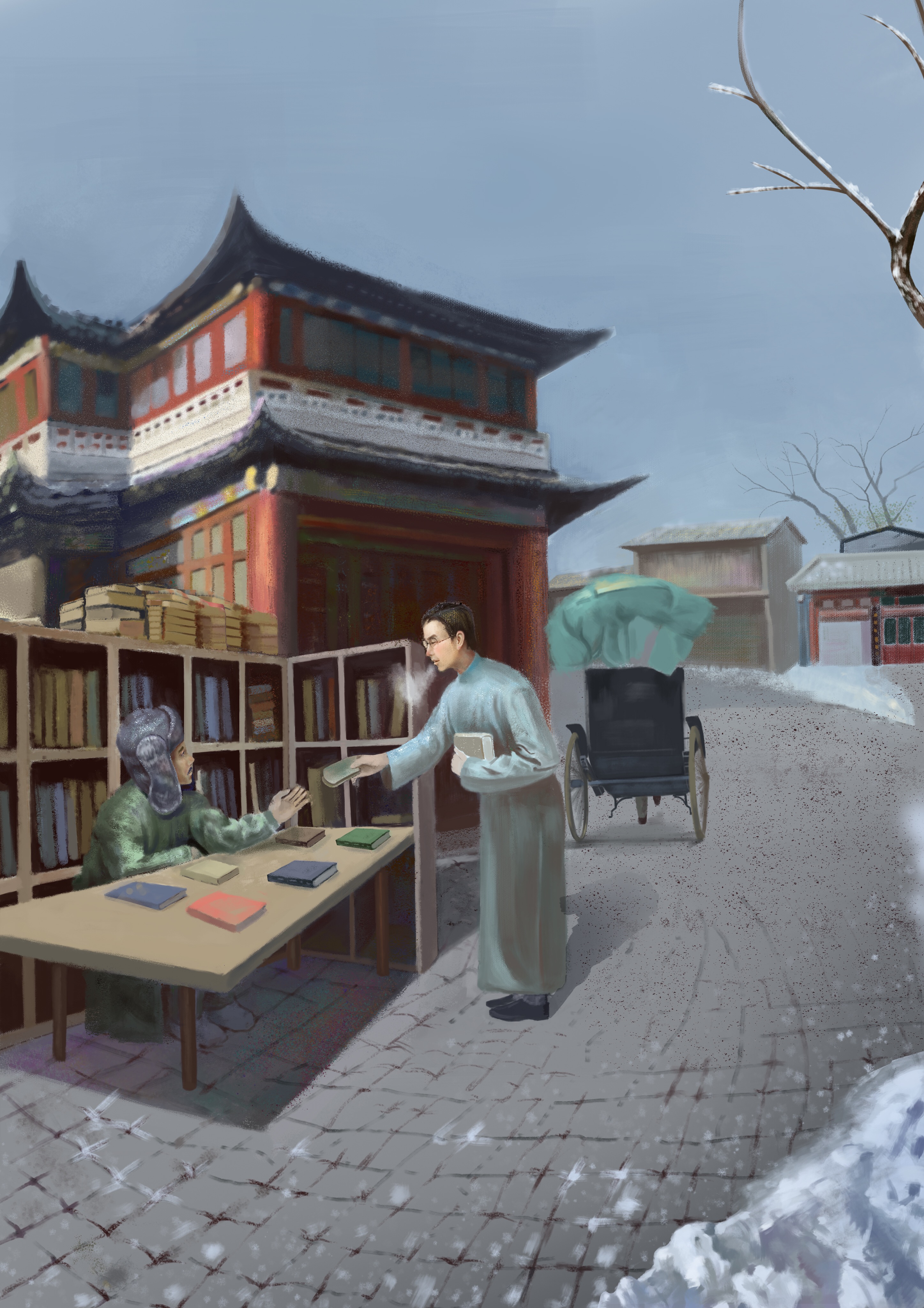 与北京磨铁公司合作的朱自清《背影》插图