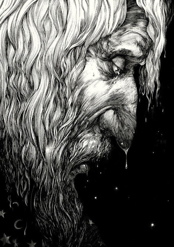nico delort铅笔黑白插画
