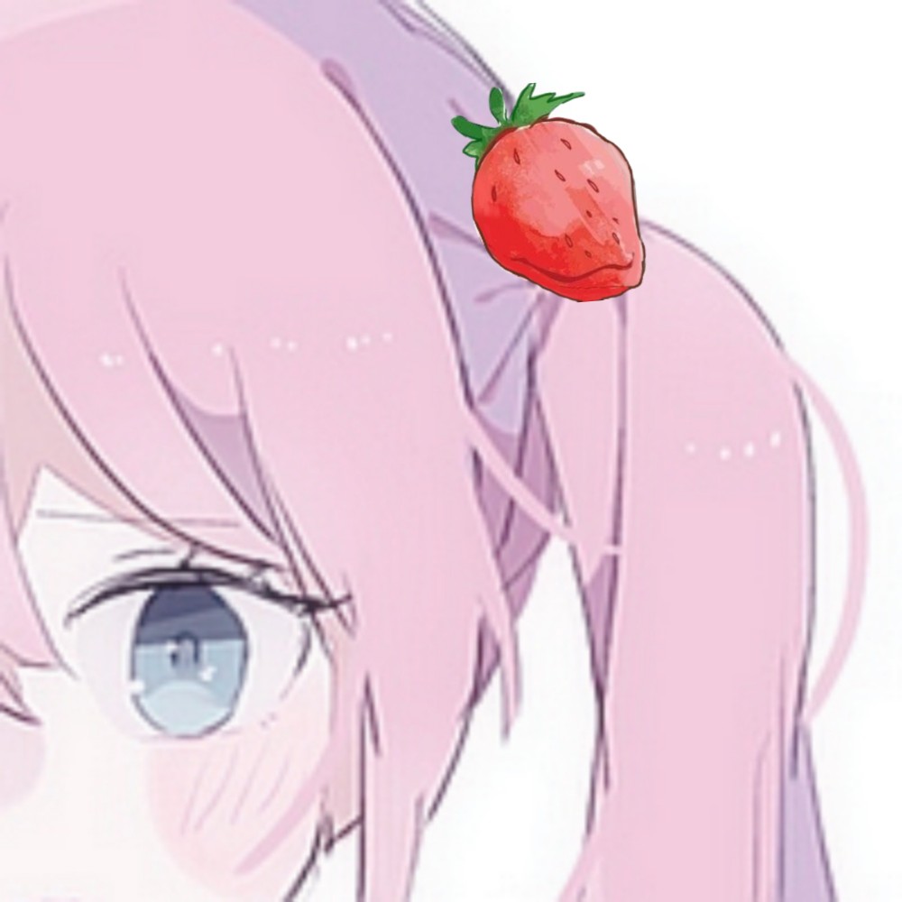 带草莓的女生头像动漫图片