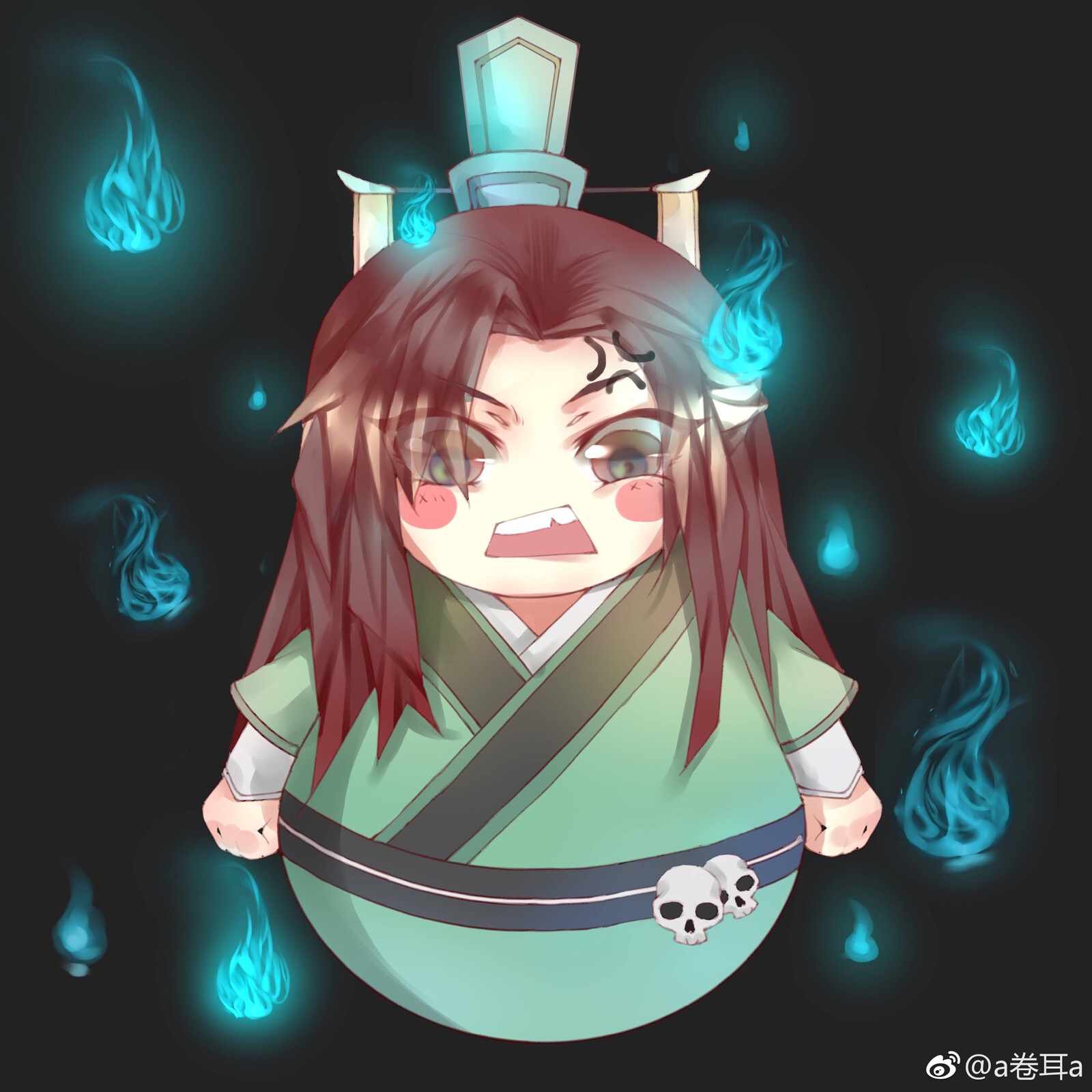 卷耳画的不倒翁小戚容(之前传过另一个大大画的不倒翁九宫,卷耳的九宫
