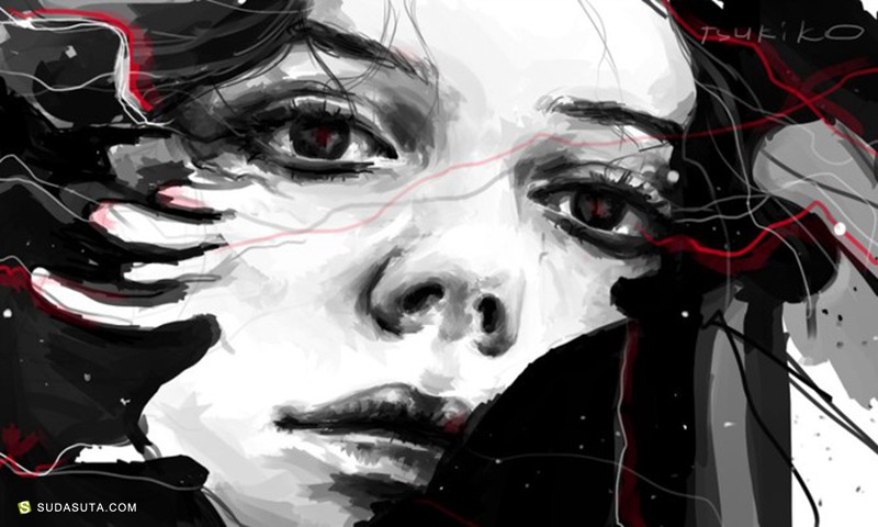 alexandra haynak 水彩泼墨色 时尚插画