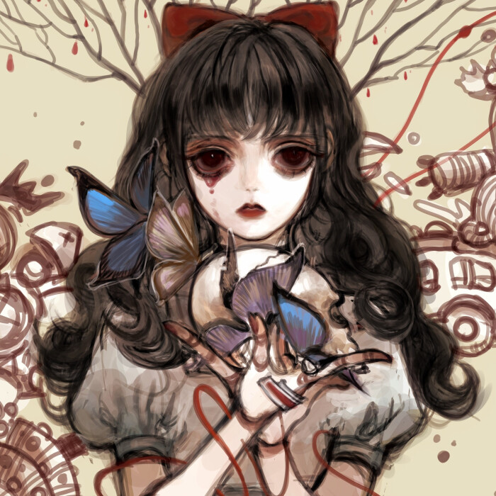 动漫头像 女 画师:叶鸦