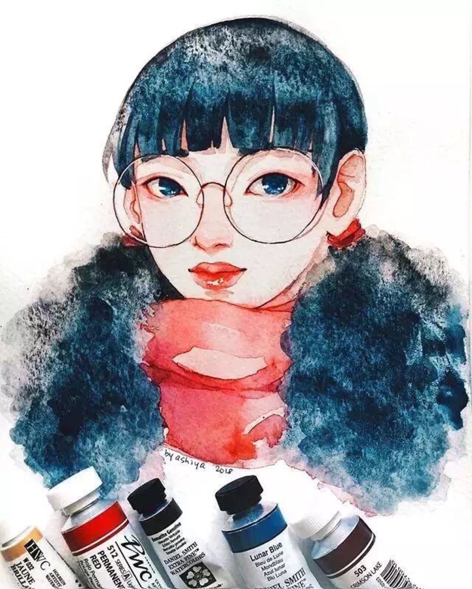 水彩人物插画超美