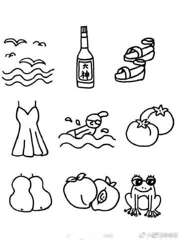清凉夏日主题简笔画素材,手帐控们快来收啦!via教画画的沈老师