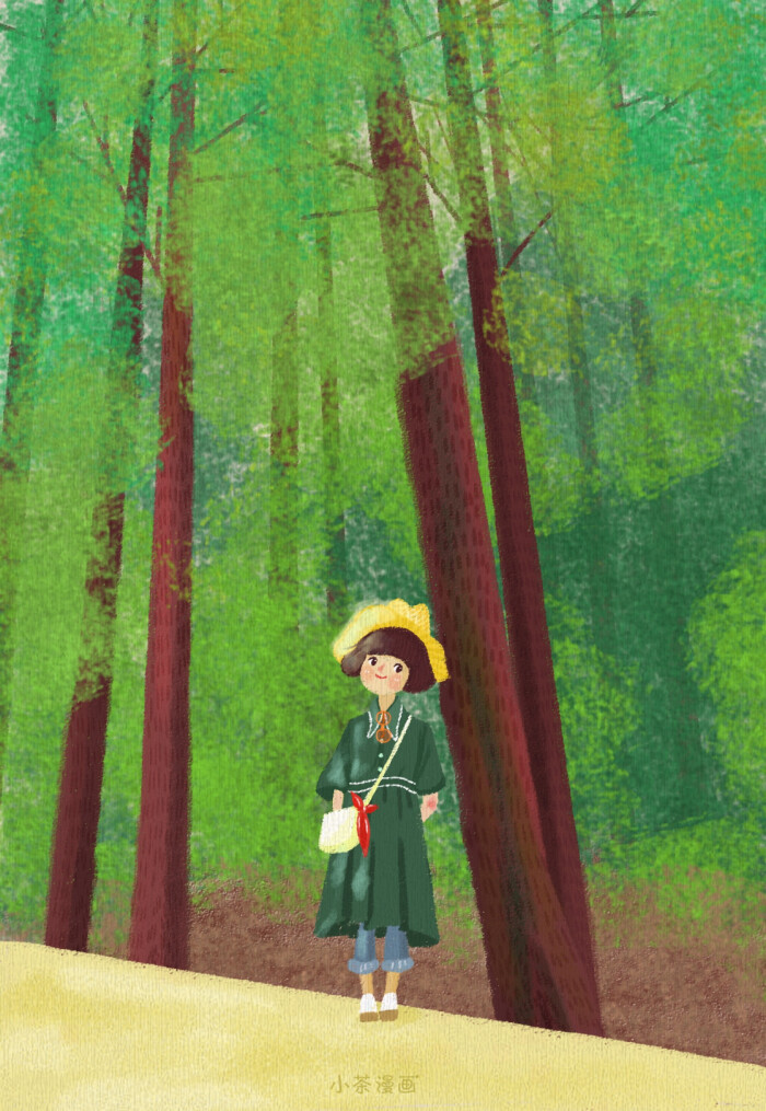 追梦少女小茶的日常插画