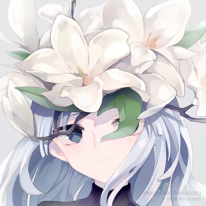 花朵拟人 动漫女生头像 百合