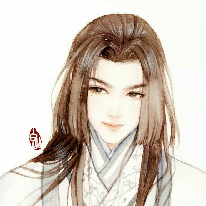 手绘古风男子画师:白岫