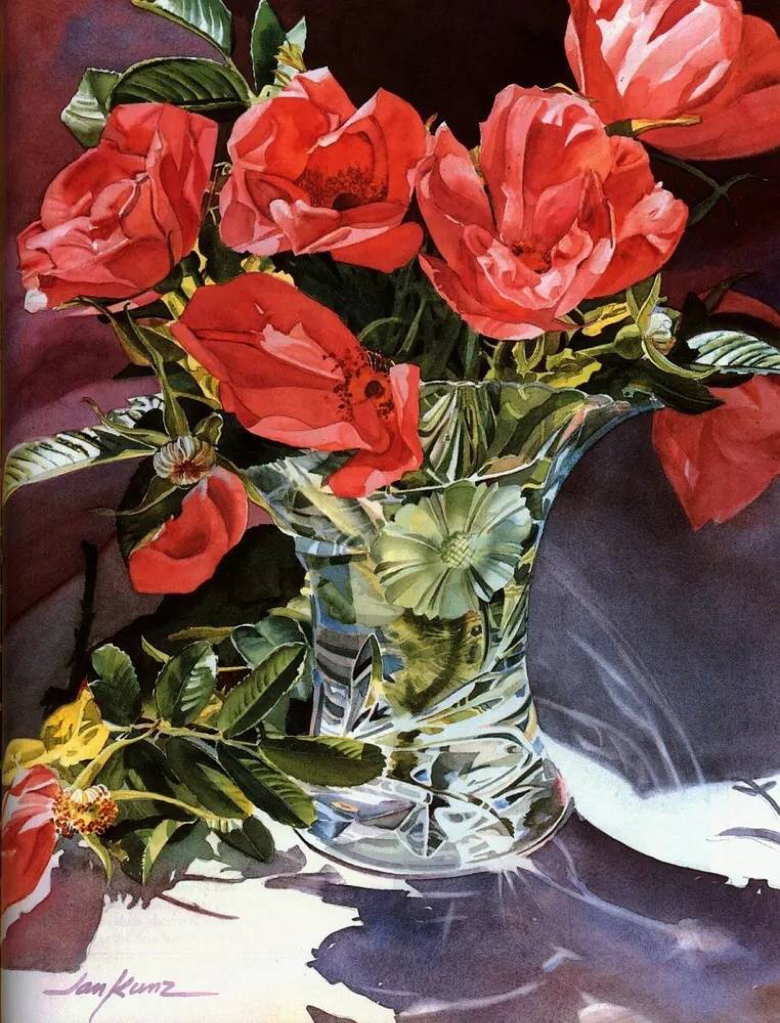 jan kunz 的水彩花卉
