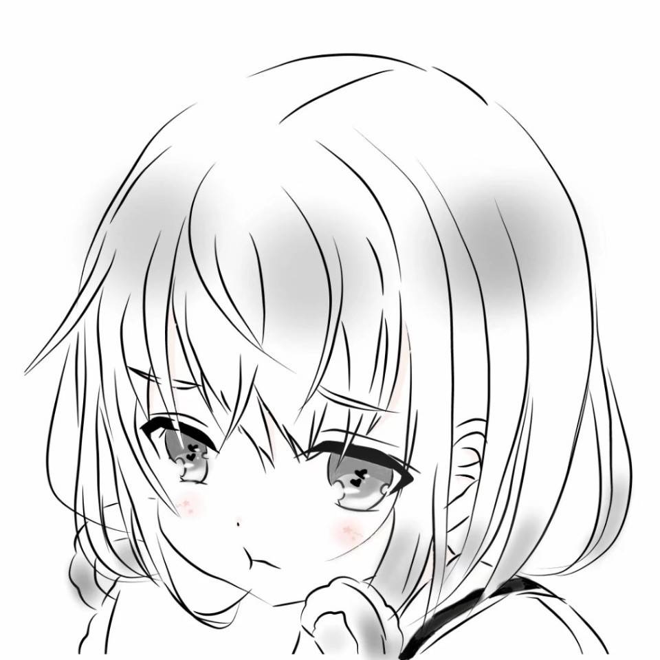 动漫头像 黑白 女头「图片转自微博@头像壁纸墙,喜欢关注] 谢谢喜欢
