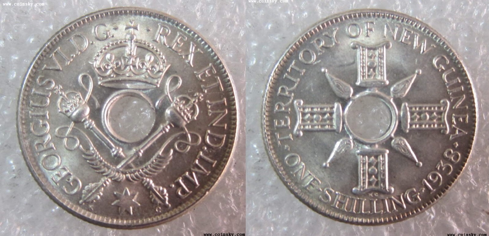 澳属新几内亚 1938年1先令银币