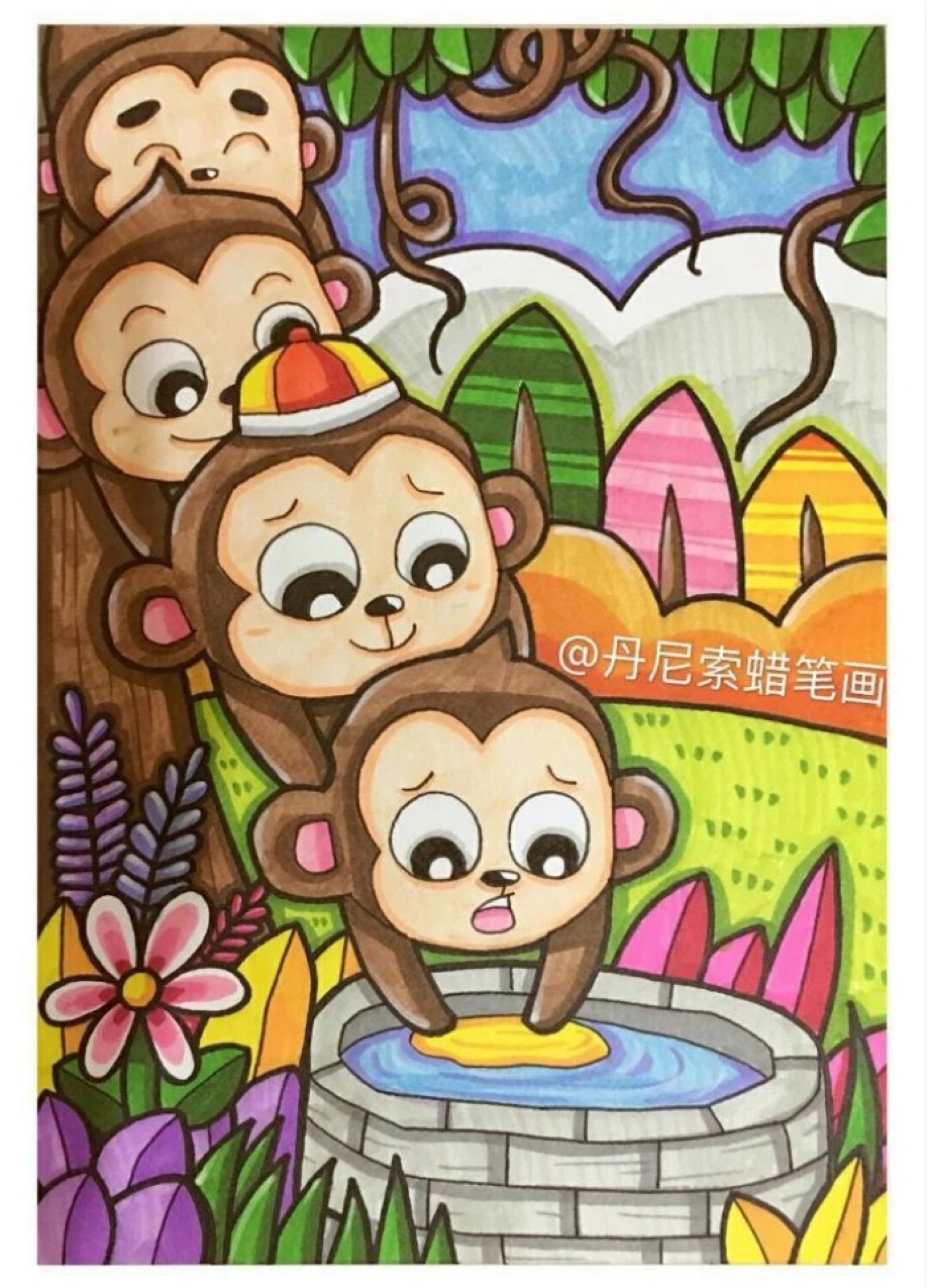 猴子简笔画-虎观百科