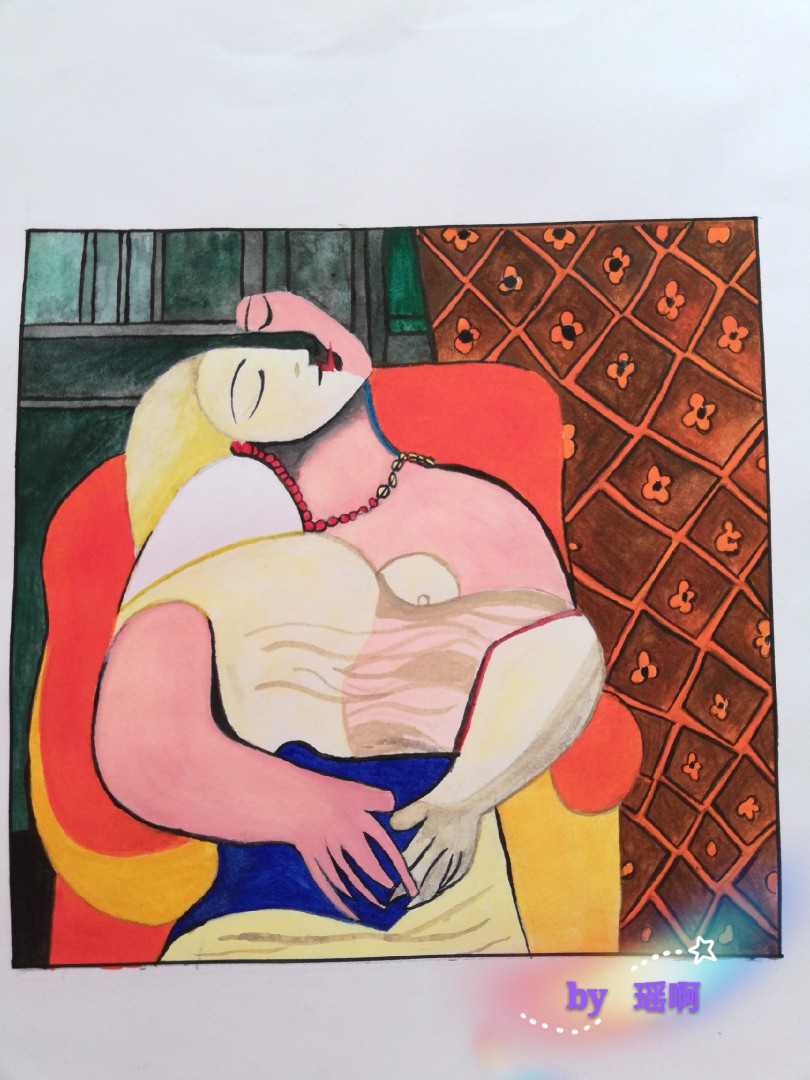 水粉画 临摹 人物 植物 抽象