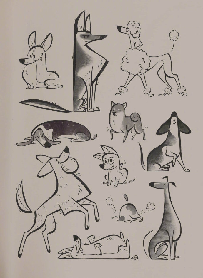 迪士尼狗手稿图片